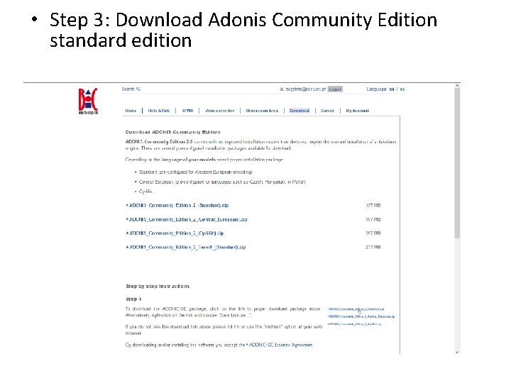  • Step 3: Download Adonis Community Edition standard edition 
