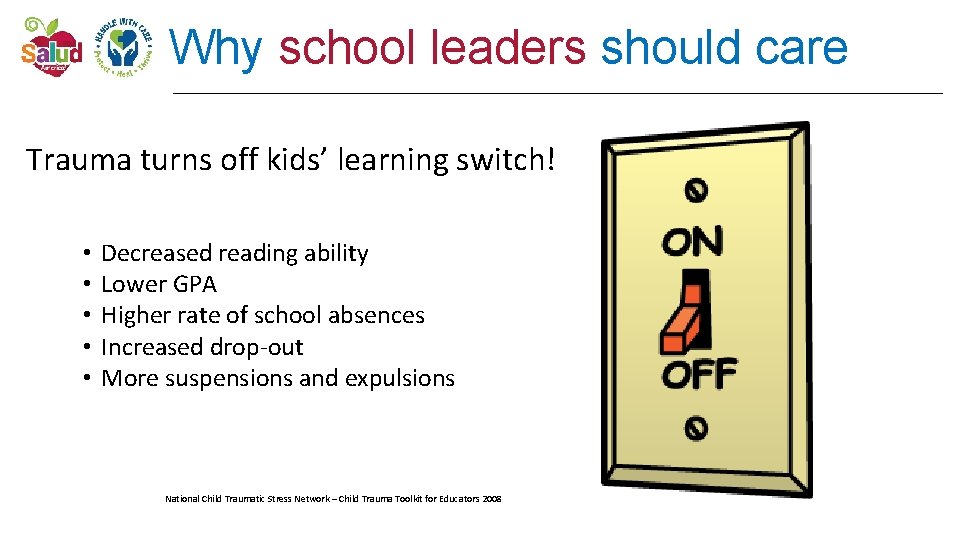 Why school leaders should care Trauma turns off kids’ learning switch! • • •