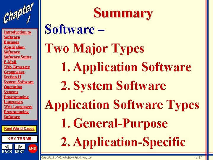 Summary Introduction to Software Business Application Software Suites E-Mail Web Browsers Groupware Section II