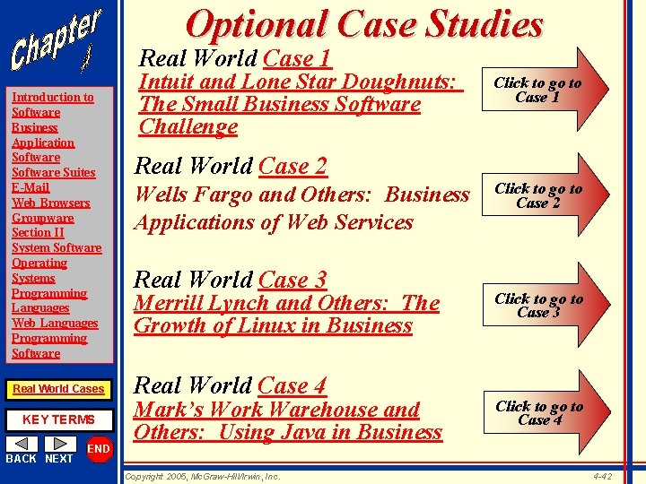 Optional Case Studies Real World Case 1 Introduction to Software Business Application Software Suites
