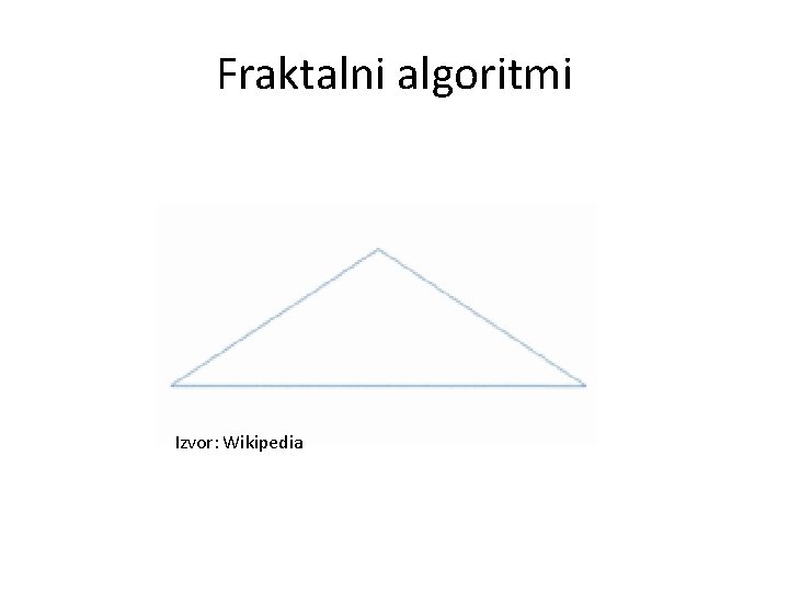 Fraktalni algoritmi Izvor: Wikipedia 