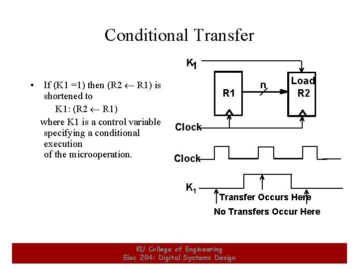 Conditional Transfer K 1 • If (K 1 =1) then (R 2 R 1)