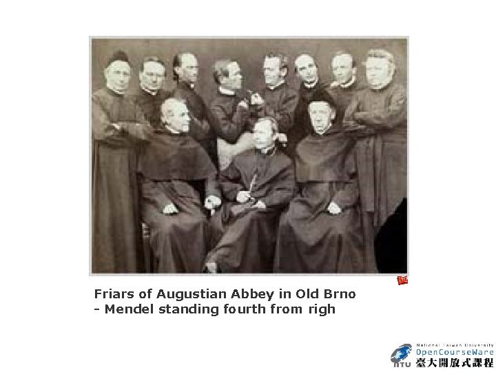 Friars of Augustian Abbey in Old Brno - Mendel standing fourth from righ 