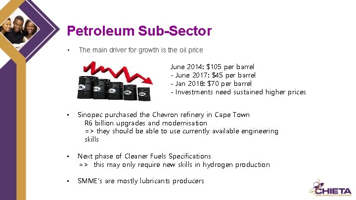 Petroleum Sub-Sector • The main driver for growth is the oil price June 2014: