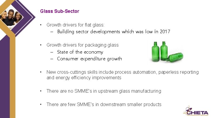 Glass Sub-Sector • Growth drivers for flat glass: – Building sector developments which was