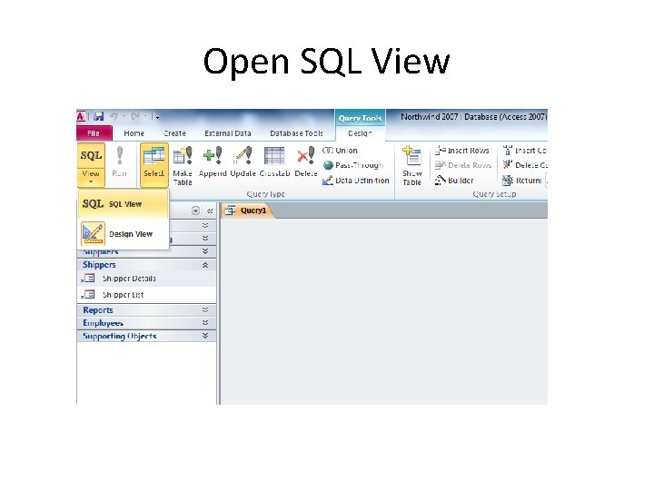 Open SQL View Open SQL View