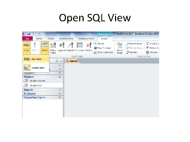 Open SQL View 