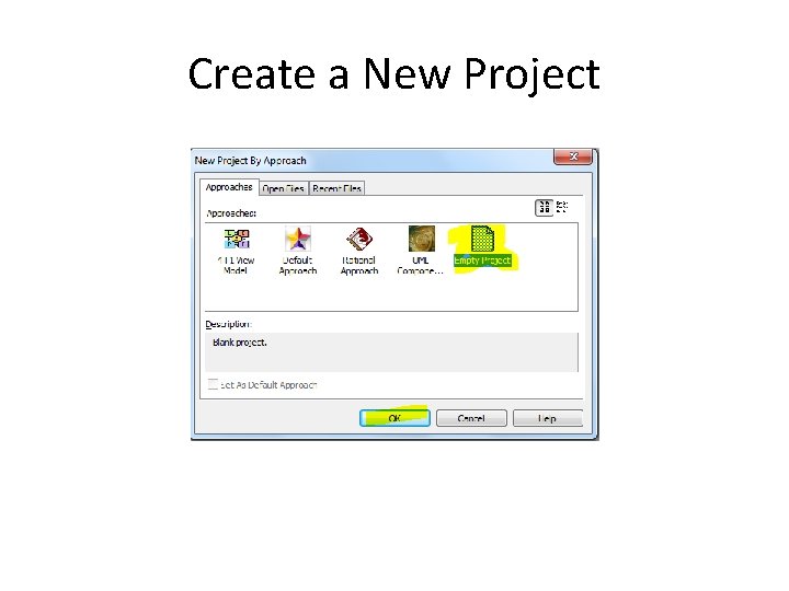 Create a New Project Create a New Project