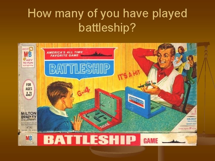 How many of you have played battleship? 