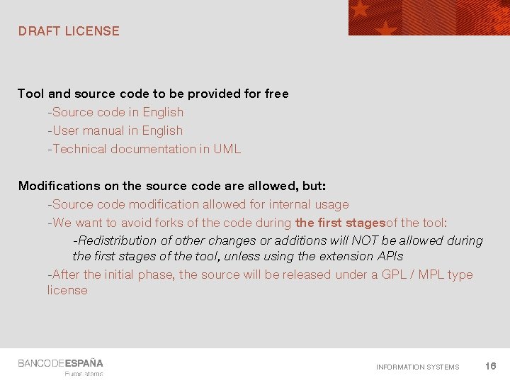 DRAFT LICENSE Tool and source code to be provided for free -Source code in