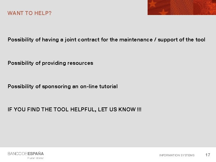 WANT TO HELP? Possibility of having a joint contract for the maintenance / support