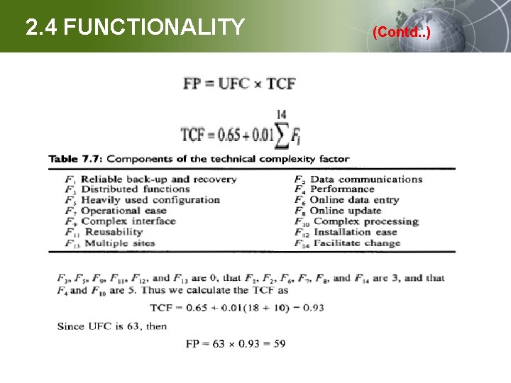 2. 4 FUNCTIONALITY (Contd. . ) 