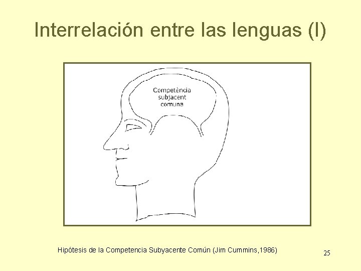 Interrelación entre las lenguas (I) Hipótesis de la Competencia Subyacente Común (Jim Cummins, 1986)