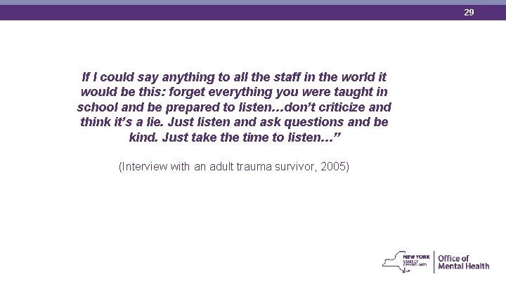 29 If I could say anything to all the staff in the world it