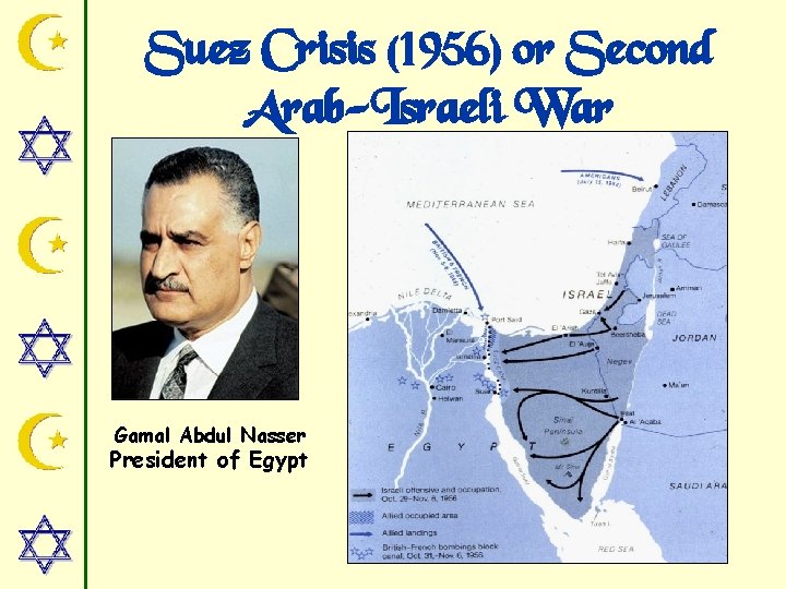 Suez Crisis (1956) or Second Arab-Israeli War Gamal Abdul Nasser President of Egypt 