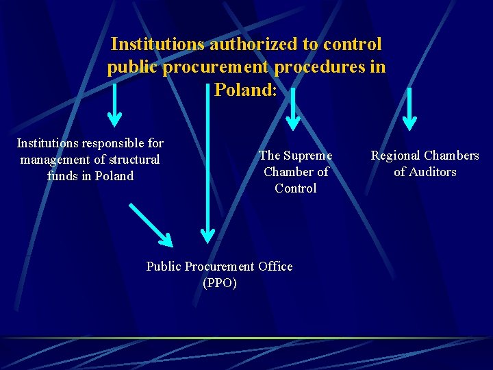 Institutions authorized to control public procurement procedures in Poland: Institutions responsible for management of