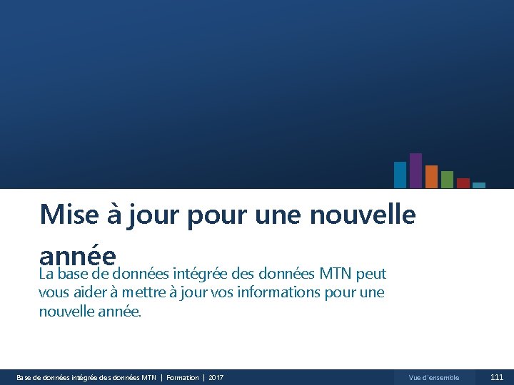 Mise à jour pour une nouvelle année La base de données intégrée des données