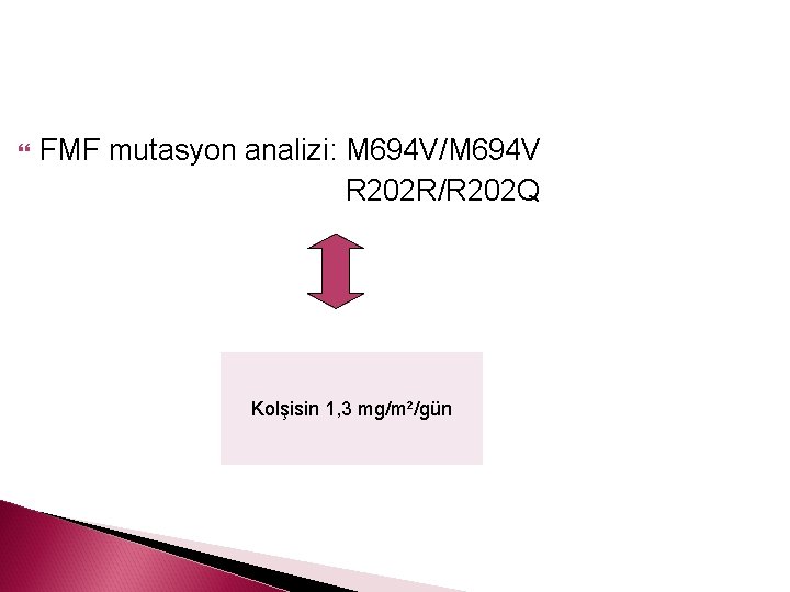  FMF mutasyon analizi: M 694 V/M 694 V R 202 R/R 202 Q