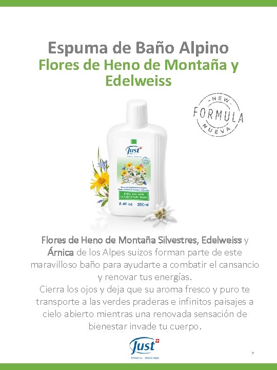 Espuma de Baño Alpino Flores de Heno de Montaña y Edelweiss Flores de Heno