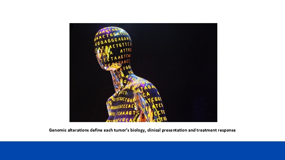 Genomic alterations define each tumor’s biology, clinical presentation and treatment response 