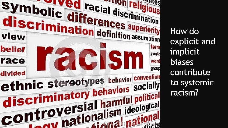 How do explicit and implicit biases contribute to systemic racism? 