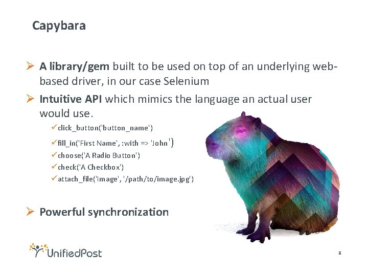 Capybara Ø A library/gem built to be used on top of an underlying webbased