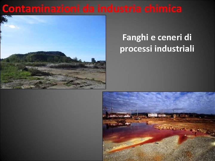 Contaminazioni da industria chimica Fanghi e ceneri di processi industriali 