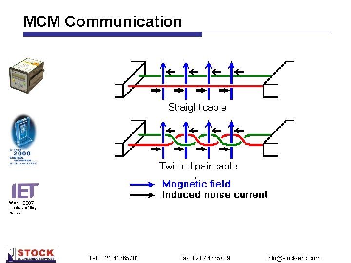 MCM Communication Winner 2007 Institute of Eng. & Tech. Tel. : 021 44665701 Fax: