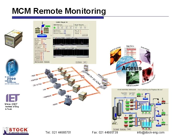 MCM Remote Monitoring Winner 2007 Institute of Eng. & Tech. Tel. : 021 44665701