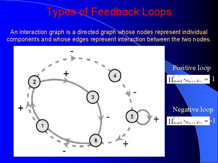 Types of Feedback Loops An interaction graph is a directed graph whose nodes represent