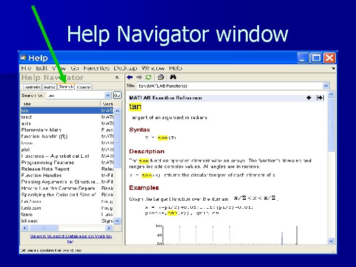 Help Navigator window 