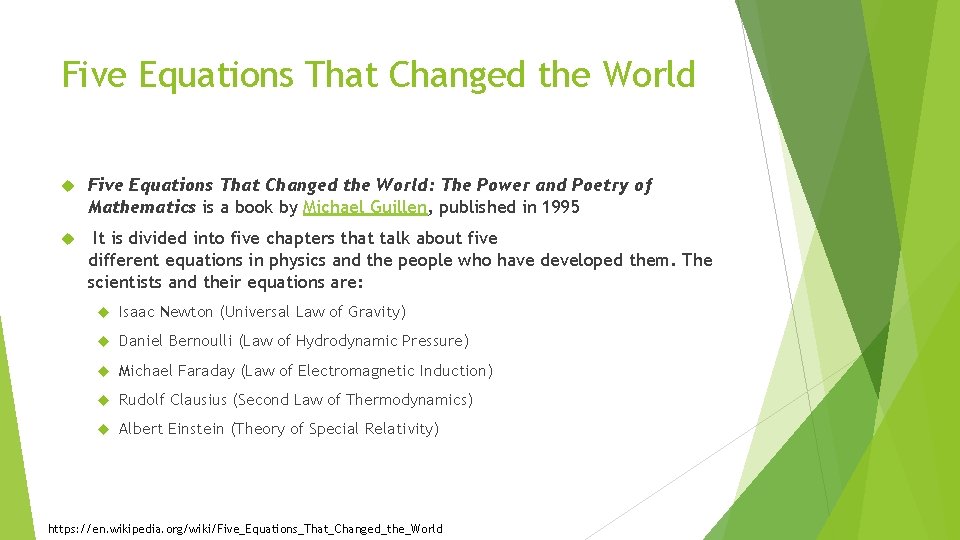 Five Equations That Changed the World Five Equations That Changed the World: The Power