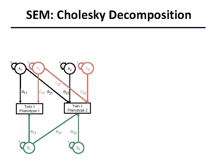 SEM: Cholesky Decomposition 1 1 C 1 A 1 C 2 A 2 c