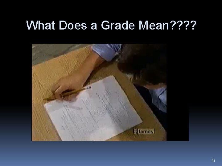What Does a Grade Mean? ? 31 