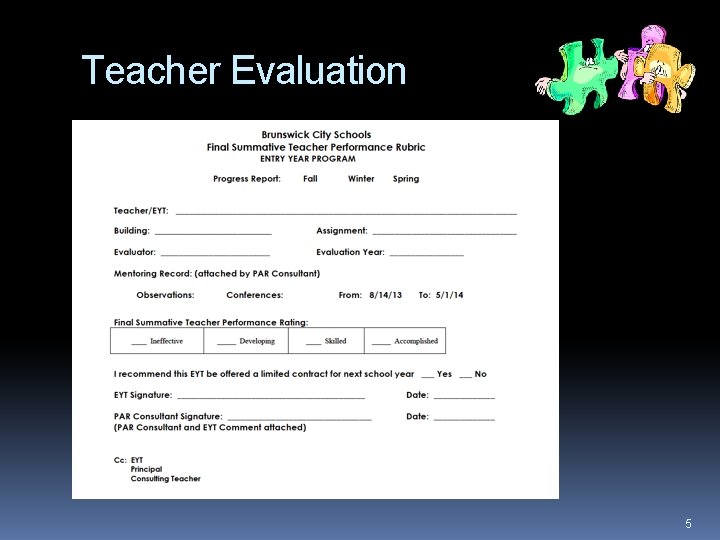 Teacher Evaluation 5 