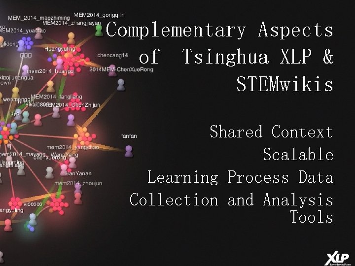 Complementary Aspects of Tsinghua XLP & STEMwikis Shared Context Scalable Learning Process Data Collection