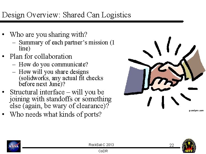 Design Overview: Shared Can Logistics • Who are you sharing with? – Summary of