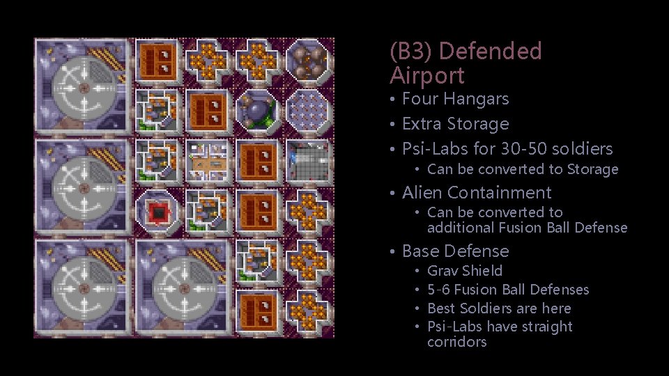 (B 3) Defended Airport • Four Hangars • Extra Storage • Psi-Labs for 30