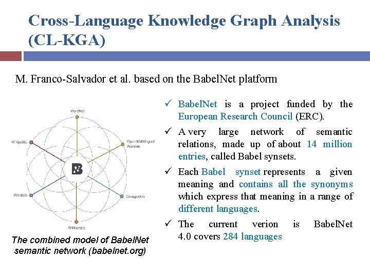 Cross-Language Knowledge Graph Analysis (CL-KGA) M. Franco-Salvador et al. based on the Babel. Net