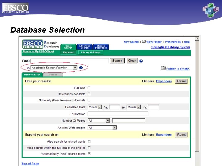 Database Selection 