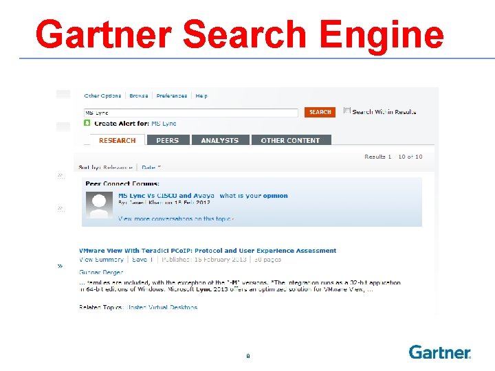 Gartner Search Engine 8 