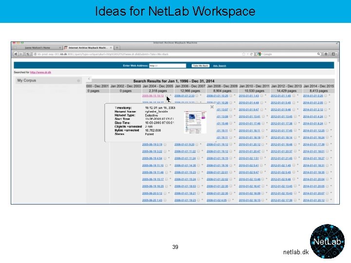 Ideas for Net. Lab Workspace 39 netlab. dk 