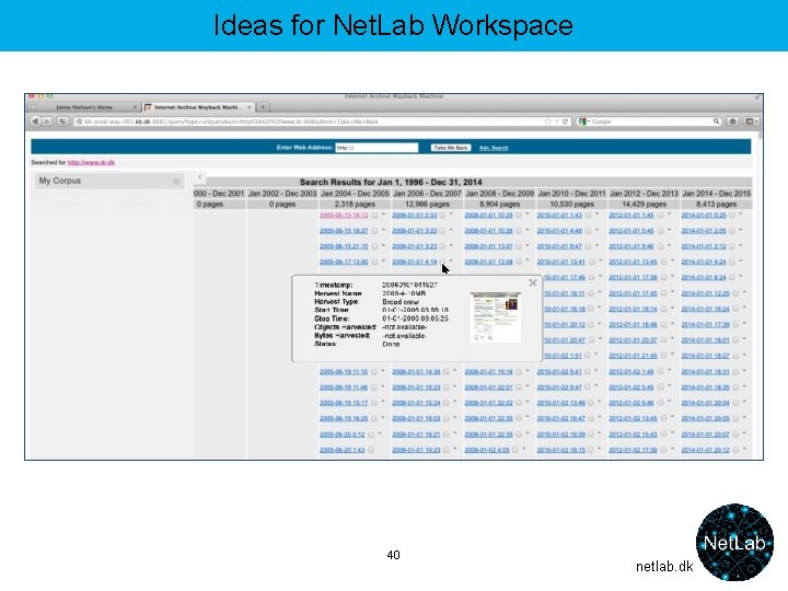 Ideas for Net. Lab Workspace 40 netlab. dk 