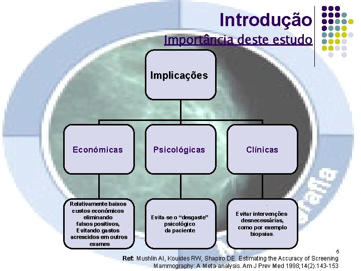 Introdução Importância deste estudo Implicações Económicas Psicológicas Relativamente baixos custos económicos eliminando falsos positivos,