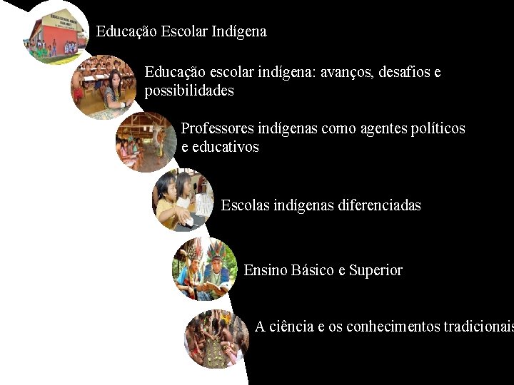 Educação Escolar Indígena Educação escolar indígena: avanços, desafios e possibilidades Professores indígenas como agentes