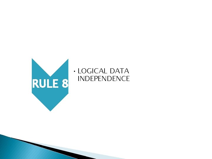 RULE 8 • LOGICAL DATA INDEPENDENCE 