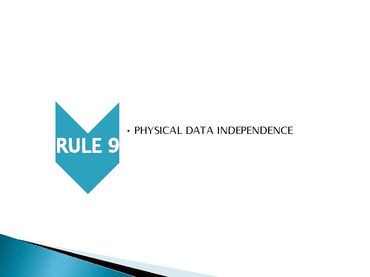 RULE 9 • PHYSICAL DATA INDEPENDENCE 