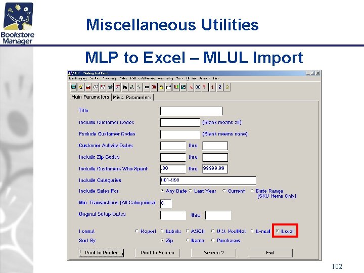 Miscellaneous Utilities MLP to Excel – MLUL Import 102 