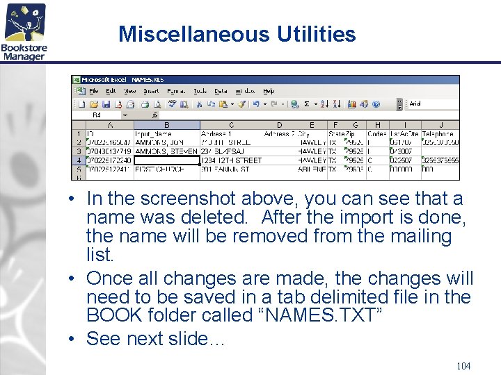 Miscellaneous Utilities • In the screenshot above, you can see that a name was