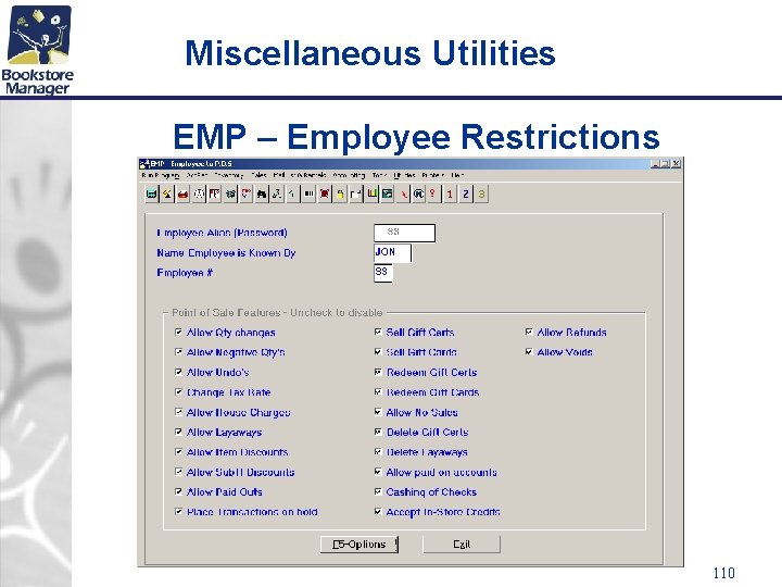 Miscellaneous Utilities EMP – Employee Restrictions 110 